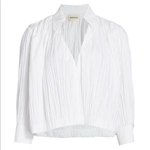 Khaite Plissé Cotton Cocoon Blouse